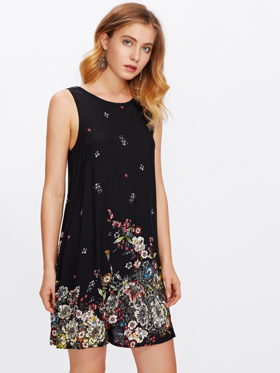 Botanical Print Tank Dress