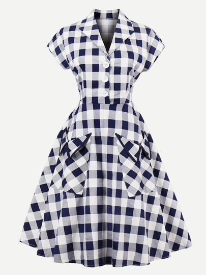 Buffalo Check Dual Pocket Circle Dress