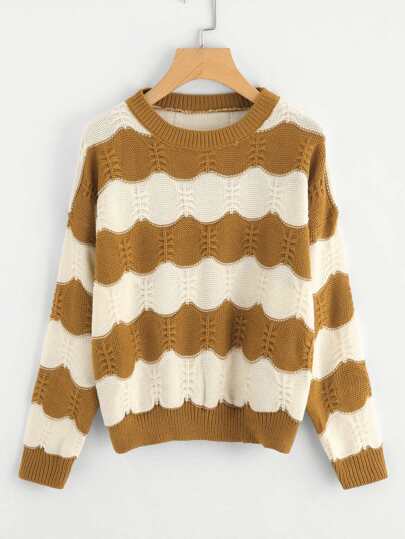 Maglione a strisce a contrasto