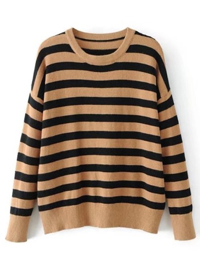 Maglione a righe a spalla