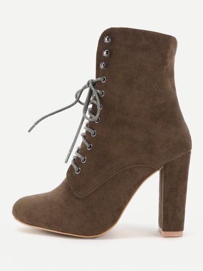 Botines de tacón alto con cordones