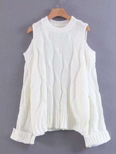 Maglione a maglia a maglia a maglia a spalla