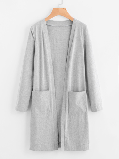 Manteau martelé ouvert avant avec double poches