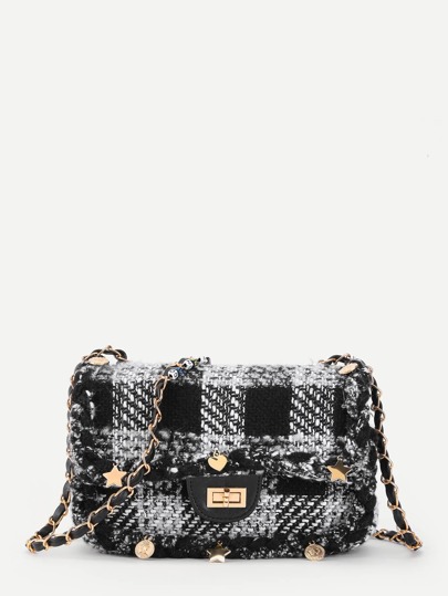 Sac de chaîne imprimé à carreaux détail de l\'étoile