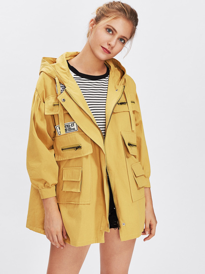 Cappotto con Trench Dettaglio Patch Patch
