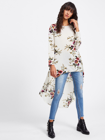 Blusa asimétrica con planta