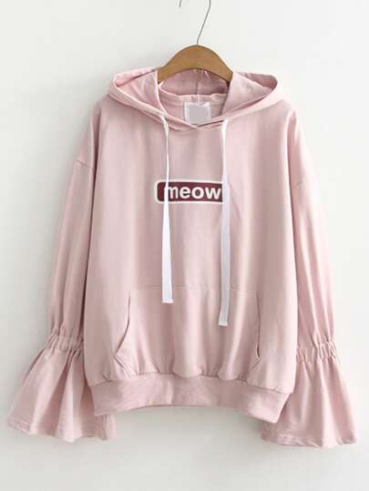 Sweatshirt mit Katzeohr und Flötehülse