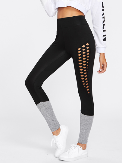 Leggins de panel de tinte espacial con abertura