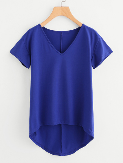 Solid Dip Hem T-shirt