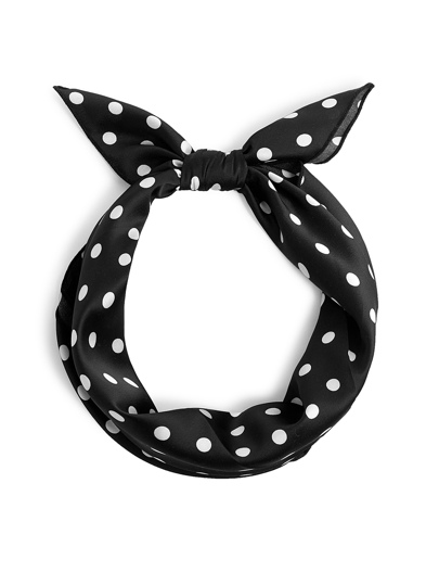 Polka Dot Print Satin Bandana