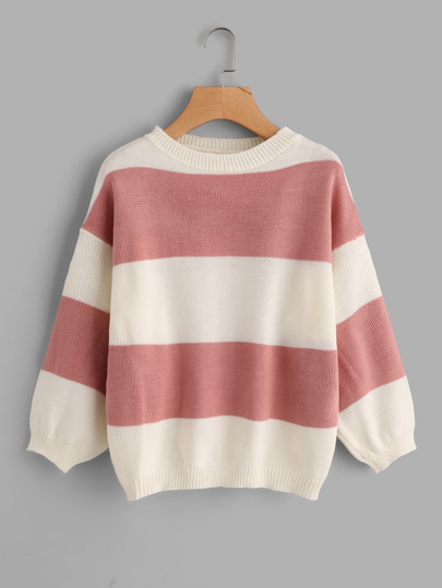 Maglione largo a strisce