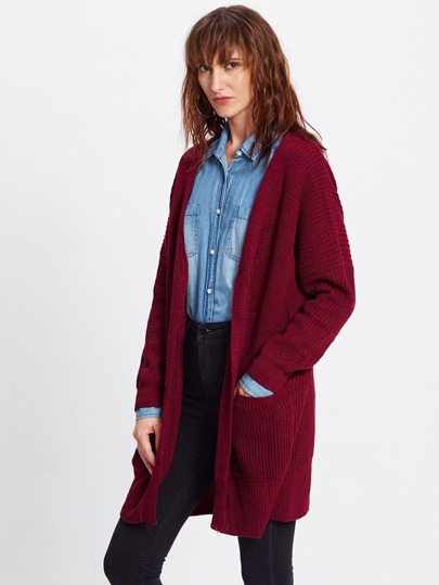 Drop Shoulder Longline Cardigan