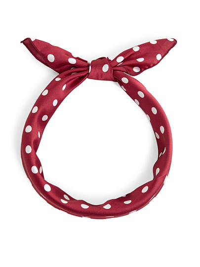 Polka Dot Print Satin Bandana