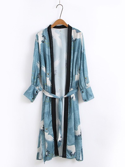Kimono contrasté avec une ceinture