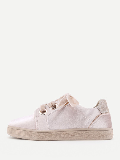 Chaussures de sport en velours à lacets