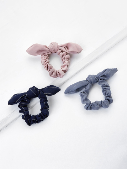 Knotted Bow Striped Hair Tie 3pcs