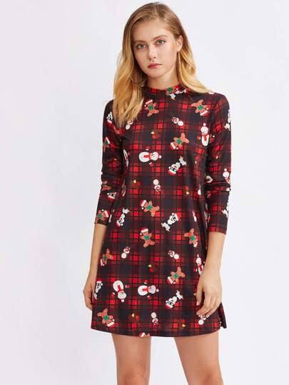 Vestido estampado con cuello alzado
