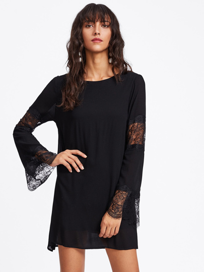 Robe stratifié dentelle festonné bicolore
