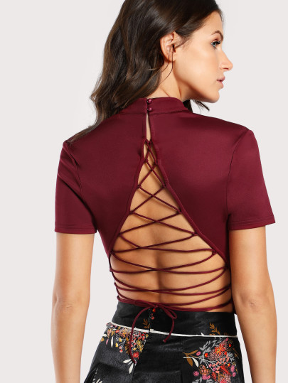 Lace Up Fitted Tee