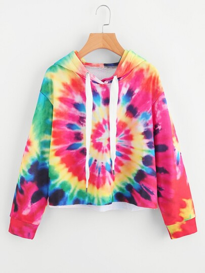Felpa con cappuccio tie-dye