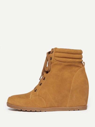 Botines de cuña oculta con cordones