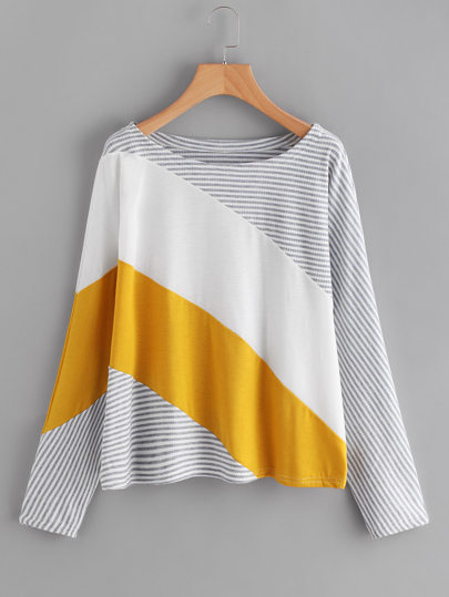 Camiseta a rayas con costura