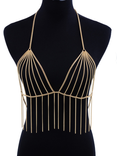 Chain Tassel Bralet Body Harness