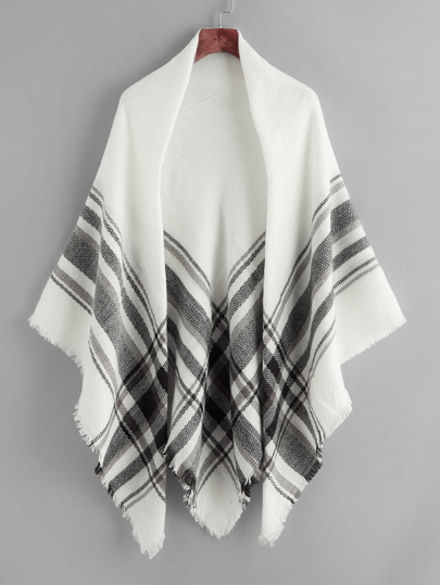 Zweifarbiger Schal mit Plaid
