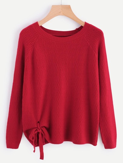 Jersey con detalle de lazo de manga raglán