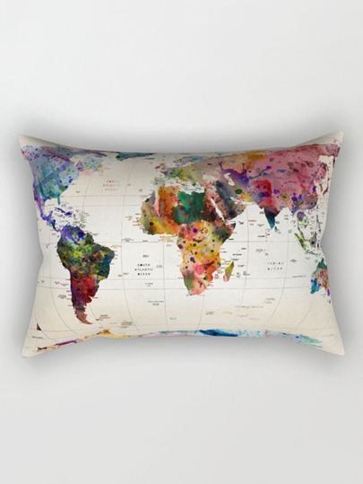Map Print Pillowcase Cover