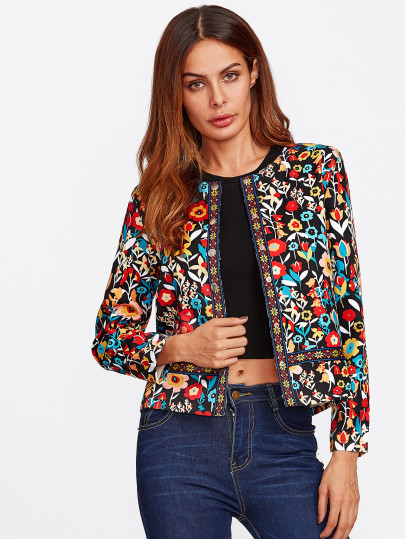 Chaqueta botánica con botón de presión