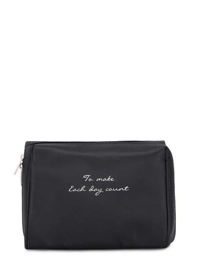Slogan Print Makeup Case