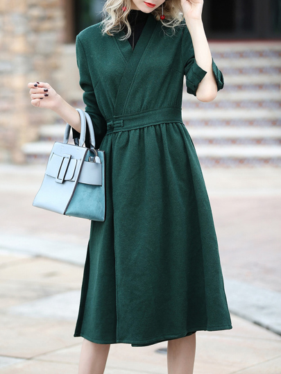 V Neck Split Sleeve Cardigan