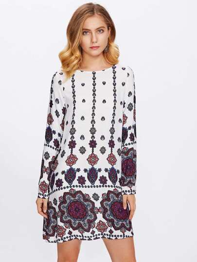 Vestido túnica con estampado
