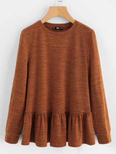Space Dye Flounce Trim Tee