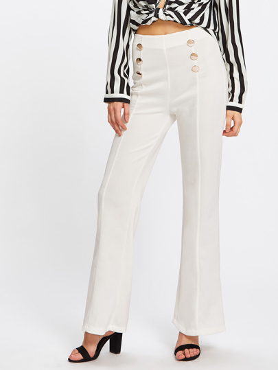 Double Breasted High Waist Pants