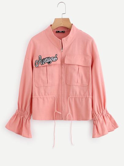 Chaqueta con puños elásticos con bolsillos