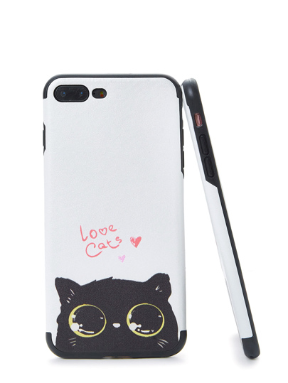 Cover per iphone con stampa di gatto di due toni