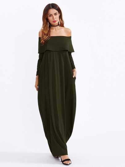 Robe avec col stratifié à volants
