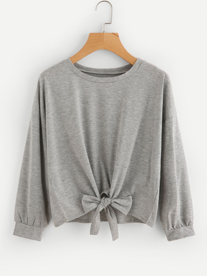 Sweat-shirt avec nœud avant avec la chute de l\'épaule