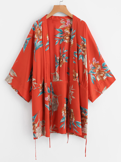 Kimono imprimé botanique