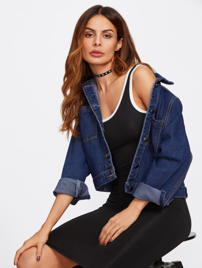 Jeans Jacke mit Tasche