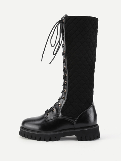 Bottes à la jambe à lacets