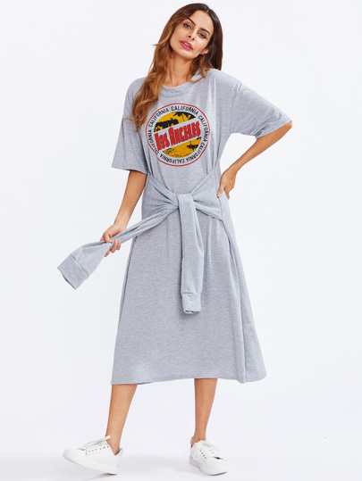 T-shirt vestito con stampa grafica