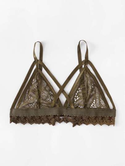 Brassière con bordi all\'uncinetto