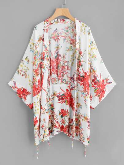 Kimono imprimé botanique