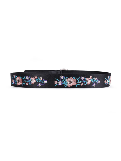 Flower Embroidery D Ring Belt