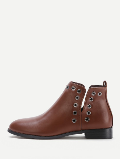 Stiefeletten mit Tülle und Block Heeled