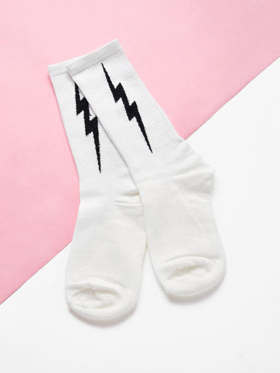 Flash Print Calf Length Socks