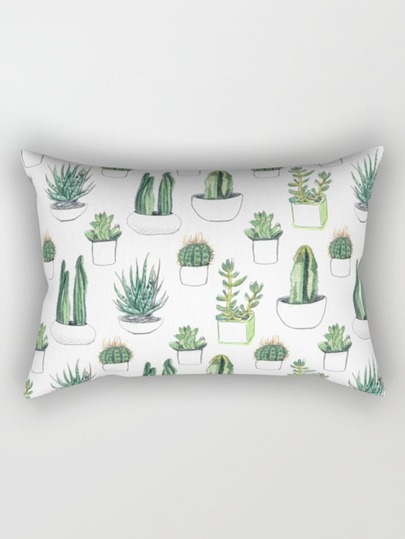 Multi Plant Print Pillowcase Cover